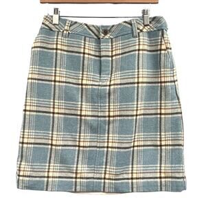 Eddie Bauer Mini Skirt 4 Plaid Wool Sage Lined Preppy Academia School Girl Punk